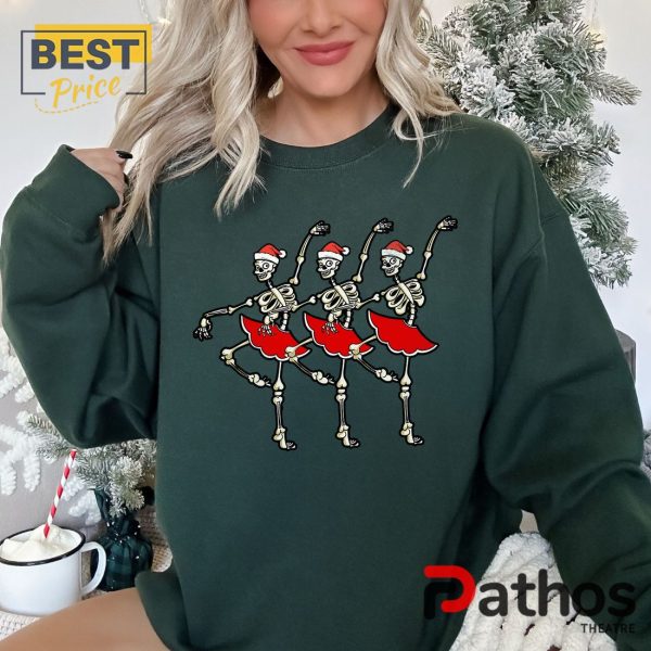 Dancing Skeleton Santa Girls Sweatshirt