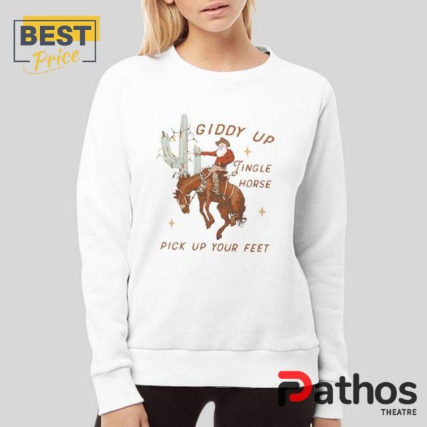 Giddy Up Jingle Horse Pick Up Your Feet Cowboy Christmas T-Shirt