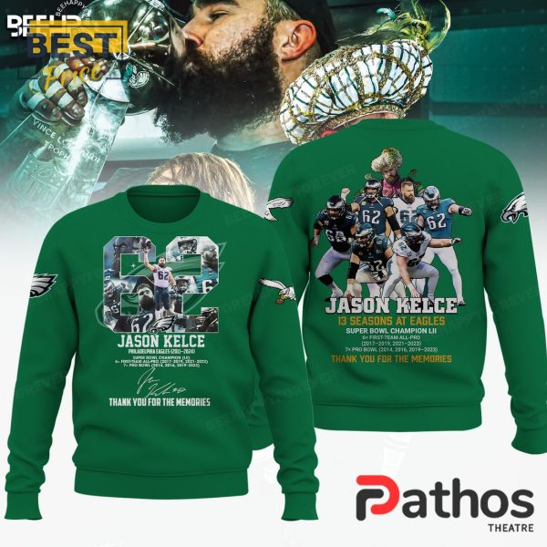 Jason Kelce x Philadelphia Eagles 13 Seasons Memories Hoodie