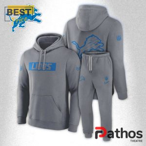 detroit lions sideline performance grey hoodie jogger 2 9pJQX