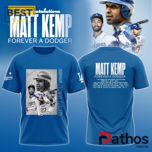 Los Angeles Dodgers Thank You Matt Kemp Blue Shirt