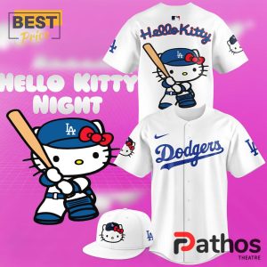 los angeles dodgers x hello kitty night white baseball jersey 1 PSaD2