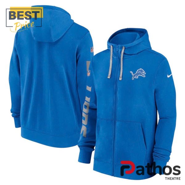 Blue Detroit Lions 2024 Sideline Zip Hoodie