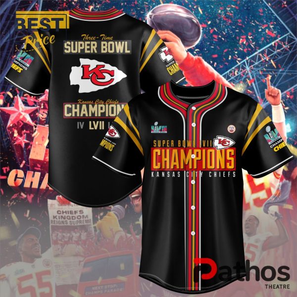 Kansas City Chiefs Three Time Champions Black Jersey