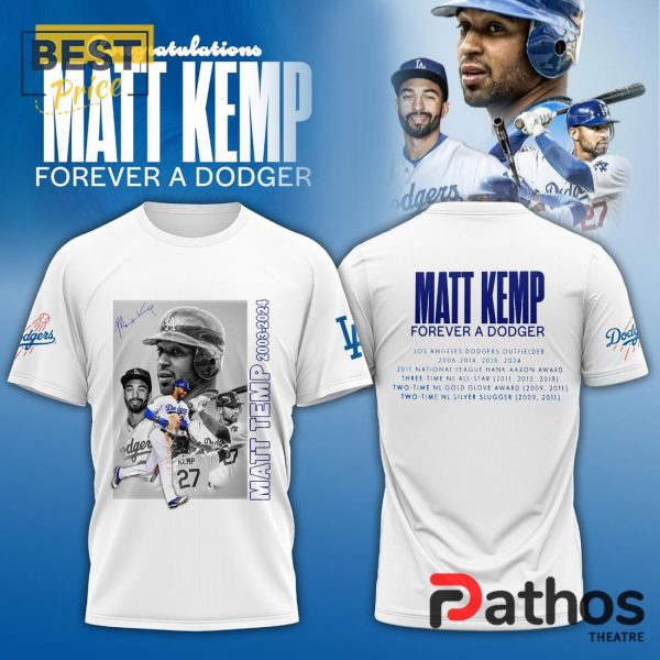 Los Angeles Dodgers Thank You Matt Kemp White Shirt