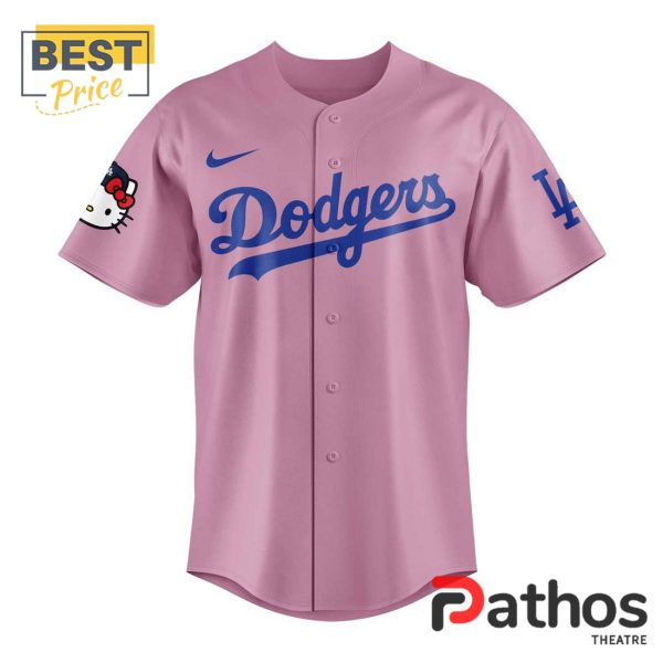 Los Angeles Dodgers x Hello Kitty Night Pink Baseball Jersey