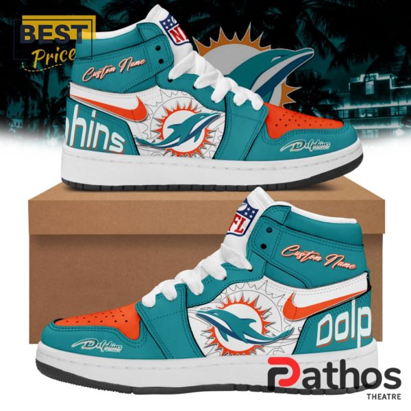 Personalized NFL Miami Dolphins Air Jordan 1 Hightop