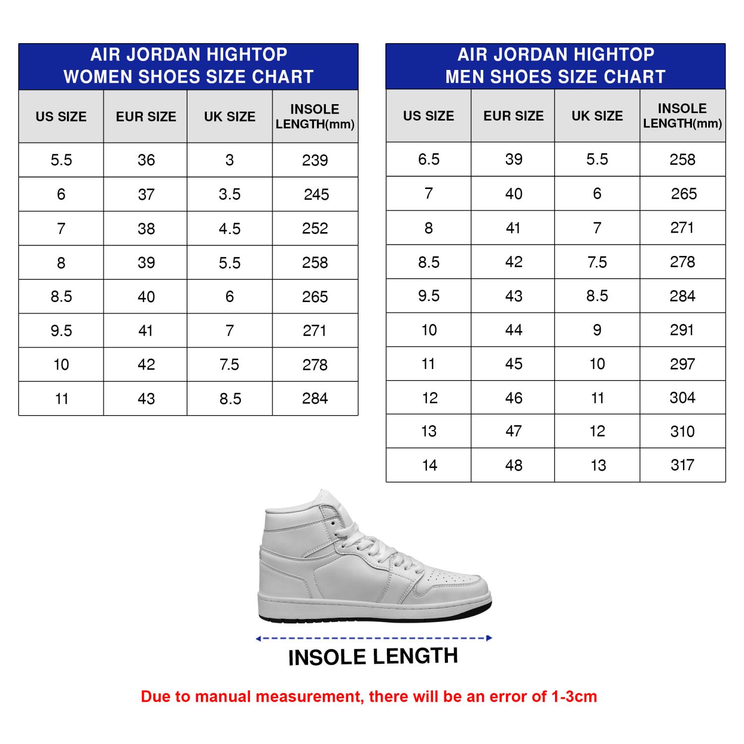 Hightop Size Chart Pathostheatre