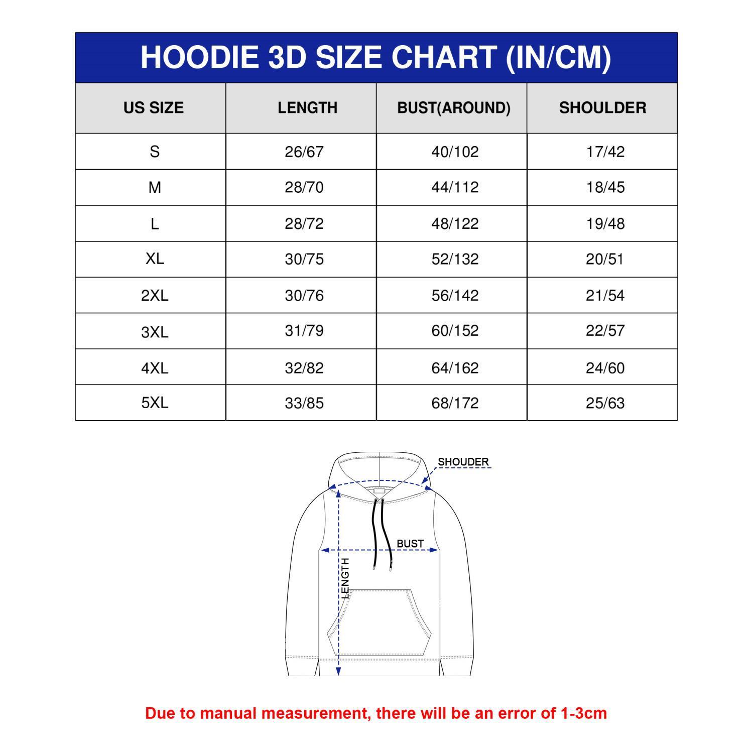 Hoodie Jacket Size Chart Pathostheatre