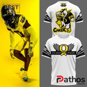 Oregon Ducks Stomp Out Cancer Heroes White T-Shirt, Cap