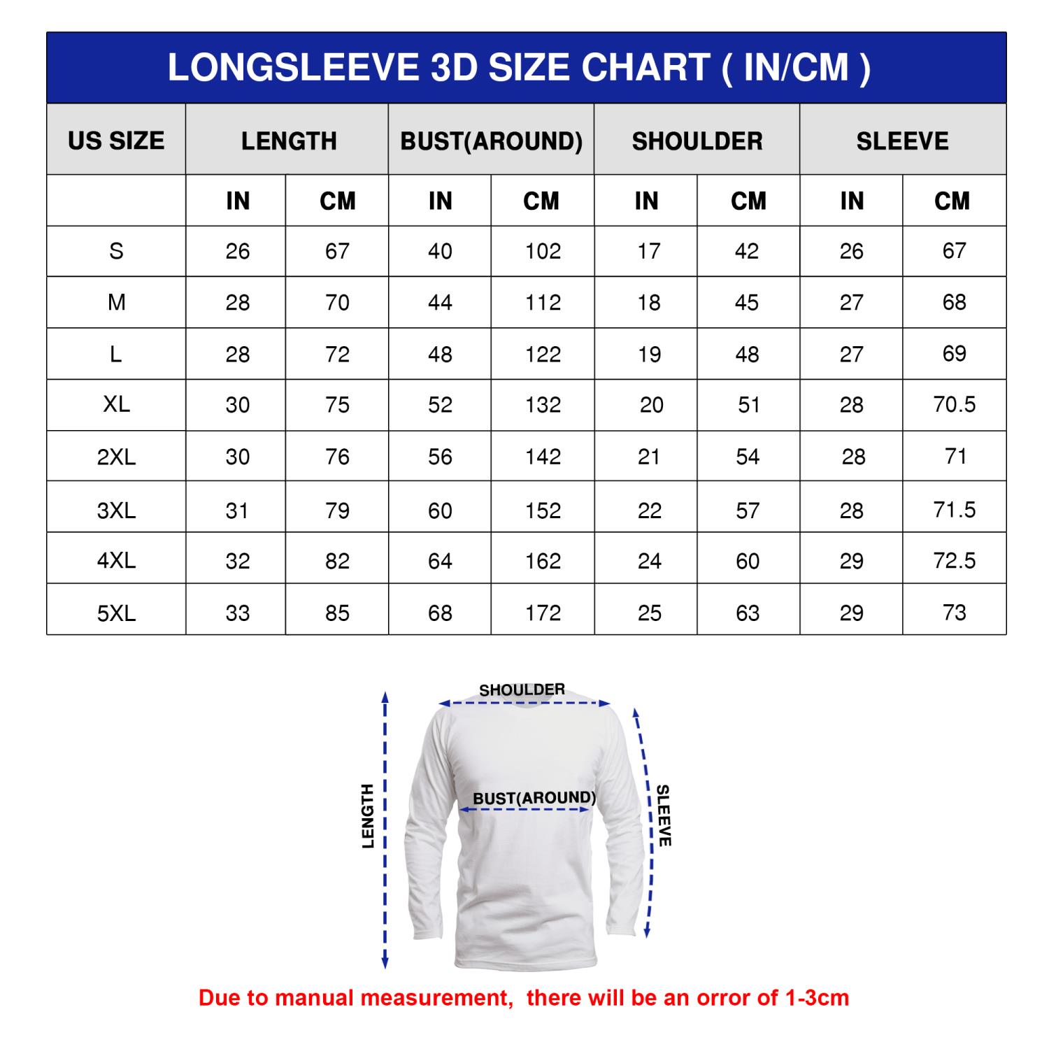 Long Sleeve Size Chart Pathostheatre