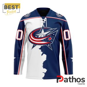 nhl columbus blue jackets custom home mix away hockey jersey 1 155Ju