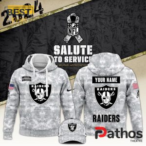 2024 Las Vegas Raiders Salute To Service Hoodie, Cap