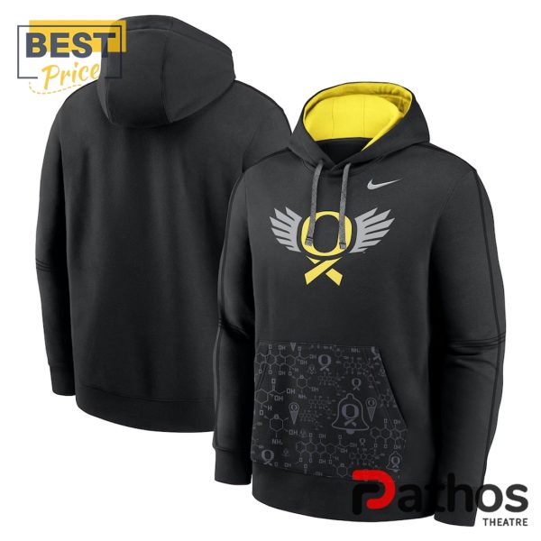 Black Oregon Ducks Club Pullover Hoodie, Cap