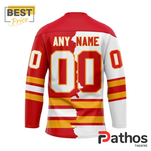 NHL Calgary Flames Custom Home Mix Away Hockey Jersey