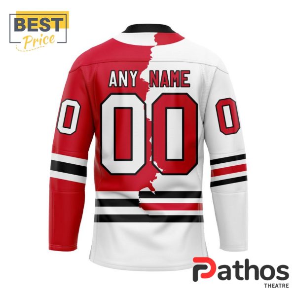 NHL Chicago Blackhawks Custom Home Mix Away Hockey Jersey