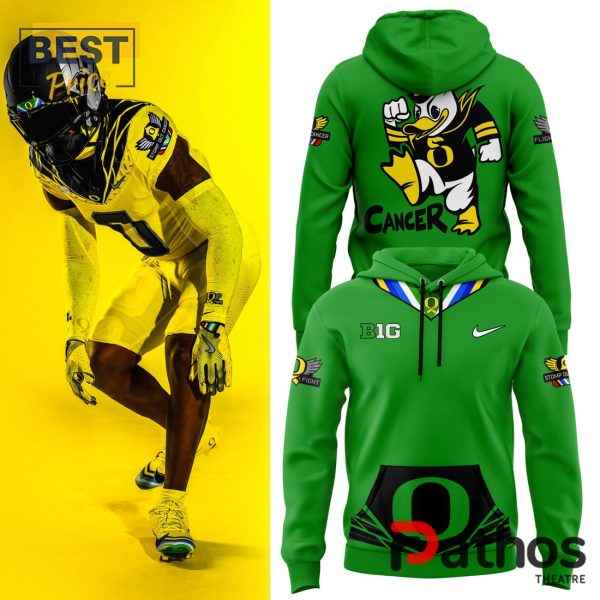 Oregon Ducks Stomp Out Cancer Heroes Green Hoodie