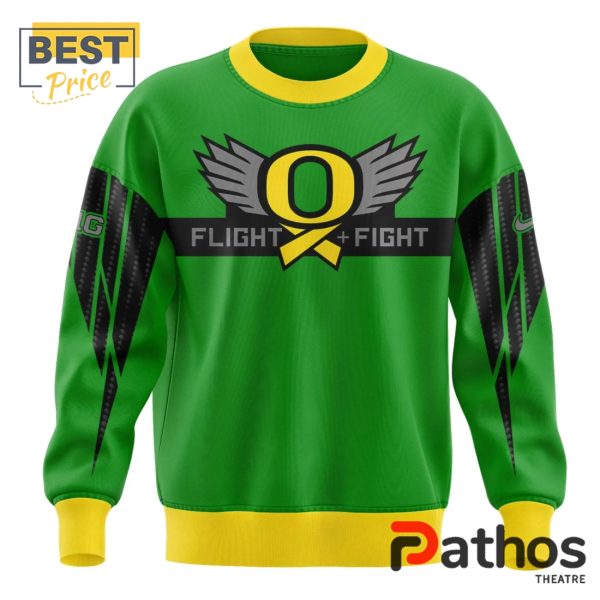 Oregon Ducks Stomp Out Cancer Heroes Green Sweater