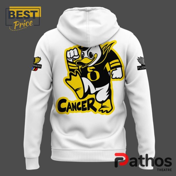 Oregon Ducks Stomp Out Cancer Heroes White Hoodie