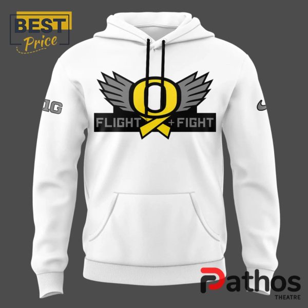 Oregon Ducks Stomp Out Cancer Heroes White Hoodie, Cap