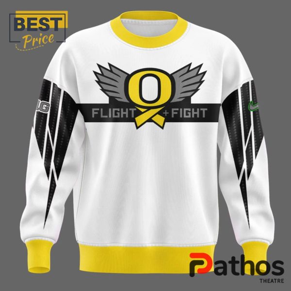 Oregon Ducks Stomp Out Cancer Heroes White Sweater