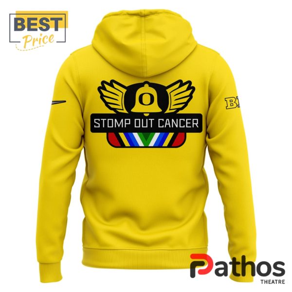 Oregon Ducks Stomp Out Cancer Heroes Yellow Hoodie