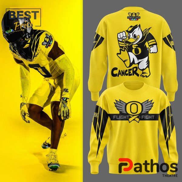 Oregon Ducks Stomp Out Cancer Heroes Yellow Sweater