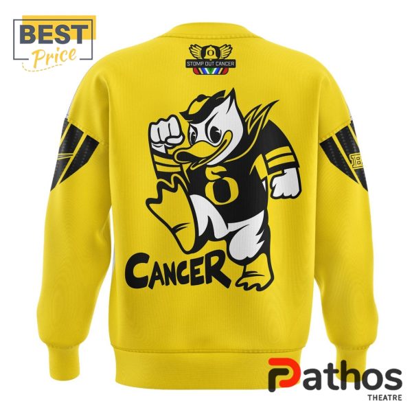 Oregon Ducks Stomp Out Cancer Heroes Yellow Sweater