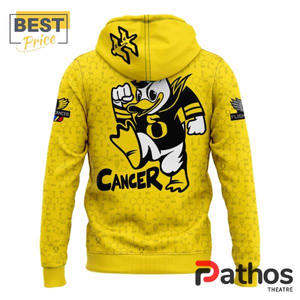 Oregon Ducks Stomp Out Cancer Yellow Hoodie