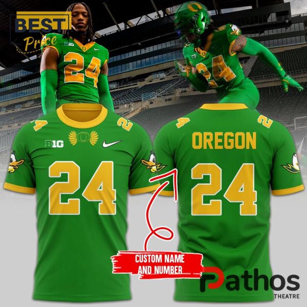 Personalized Oregon Ducks Football Green T-Shirt