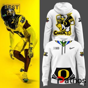 Oregon Ducks Stomp Out Cancer Heroes White Hoodie