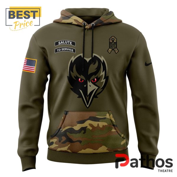 2024 Baltimore Ravens Camo Salute to Service Hoodie