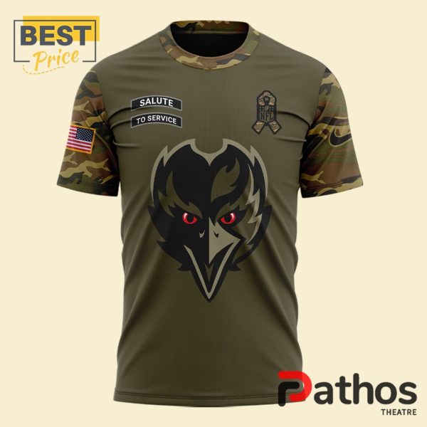 2024 Baltimore Ravens Camo Salute to Service T-Shirt, Cap