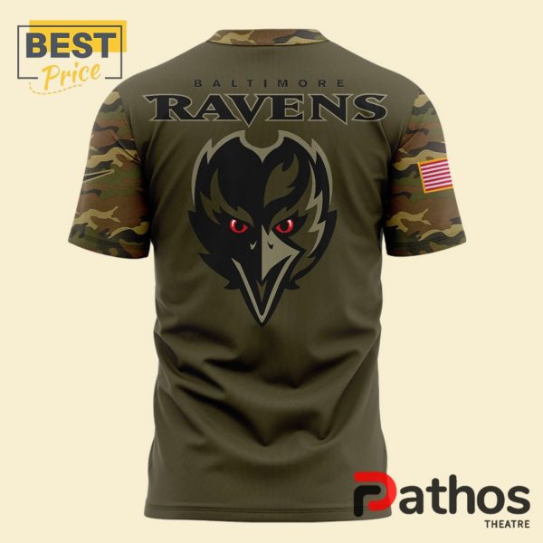 2024 Baltimore Ravens Camo Salute to Service T-Shirt, Cap