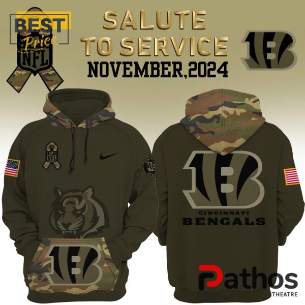 2024 Bengals Camo Salute to Service Nike Hoodie