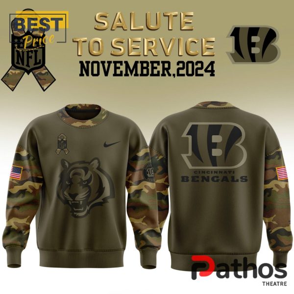 2024 Bengals Camo Salute to Service Nike Hoodie