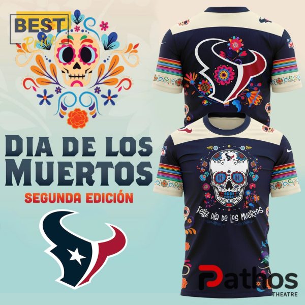 2024 Houston Texans Día De Los Muertos T-Shirt, Cap