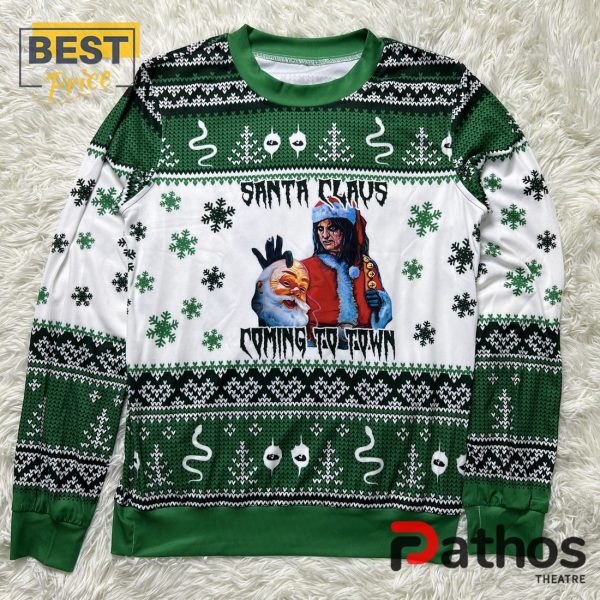 2024 Santa Claus Is Coming To Town Alice Cooper Sweater