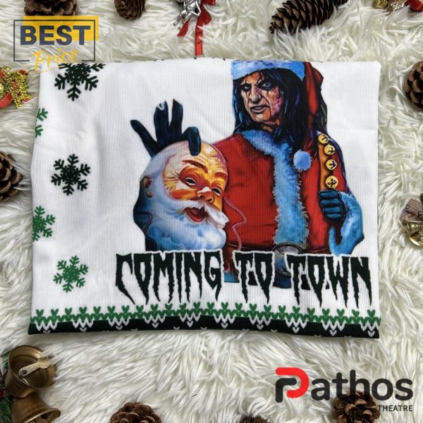 2024 Santa Claus Is Coming To Town Alice Cooper Sweater