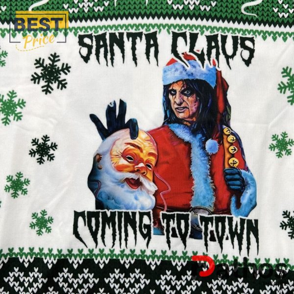 2024 Santa Claus Is Coming To Town Alice Cooper Sweater