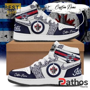 custom winnipeg jets hockey air jordan 1 hightop sneakers 2 Nby1c