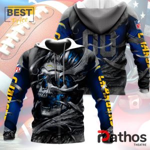 personalized los angeles chargers nfl skull design hoodie 4 04gfg