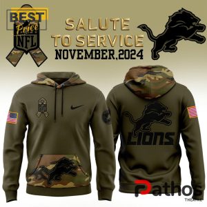 Detroit Lions Nike Camo Salute to Service Hoodie, Jogger, Cap