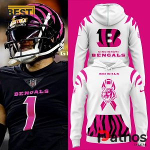 Cincinnati Bengals Breast Cancer 2024 White Hoodie