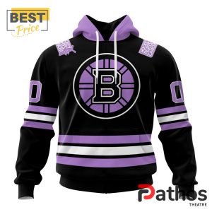 NHL Boston Bruins Home In Lavender Hockey Fight Cancer Hoodie