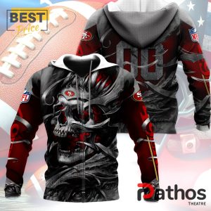 personalized san francisco 49ers nfl skull design hoodie 5 oCptY