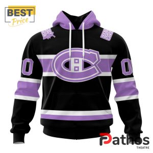 NHL Montreal Canadiens Home In Lavender Hockey Fight Cancer Hoodie