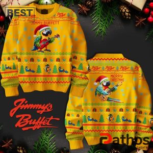 jimmy buffett merry christmas orange ugly sweater 2 E9Pz5