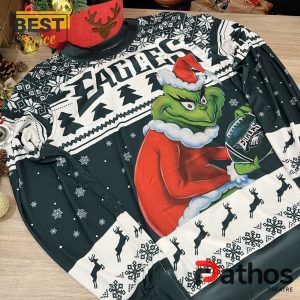 philadelphia eagles x grinch 2024 christmas ugly sweater 2 zXueS