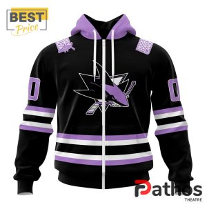 nhl san jose sharks home in lavender hockey fight cancer hoodie 2 kllC1